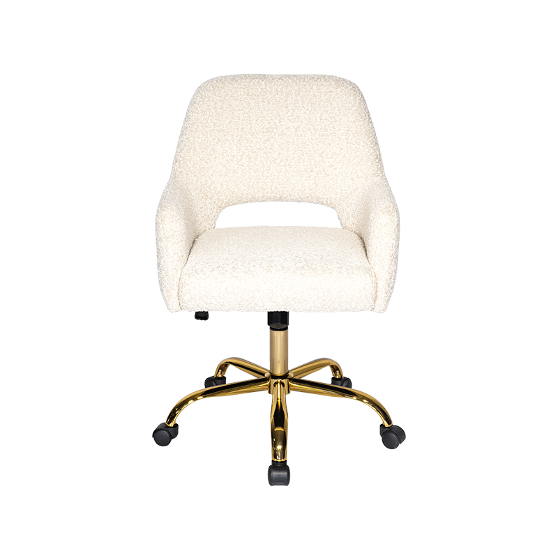 Electroplated aurum crura, alba geatote corium Novifacta officium sella, rutrum cathedra cum rotae