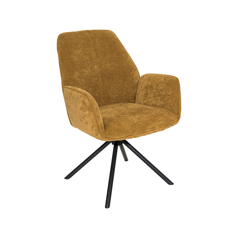 CCCLX ° Swivel fabricae Dining sella cum Steel Frame & Padded Upholstery