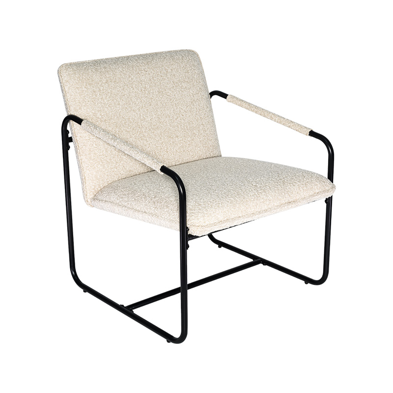 Boucle et Corduray fabricae ferro officium Lounge Cathedra / accentu Cathedra / Army Satchis Upholstered Sede et Back